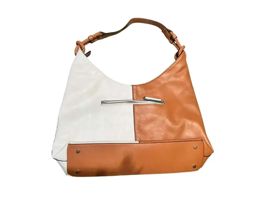 Alfani Colorblock Hobo Bag with Braided Strap Detail